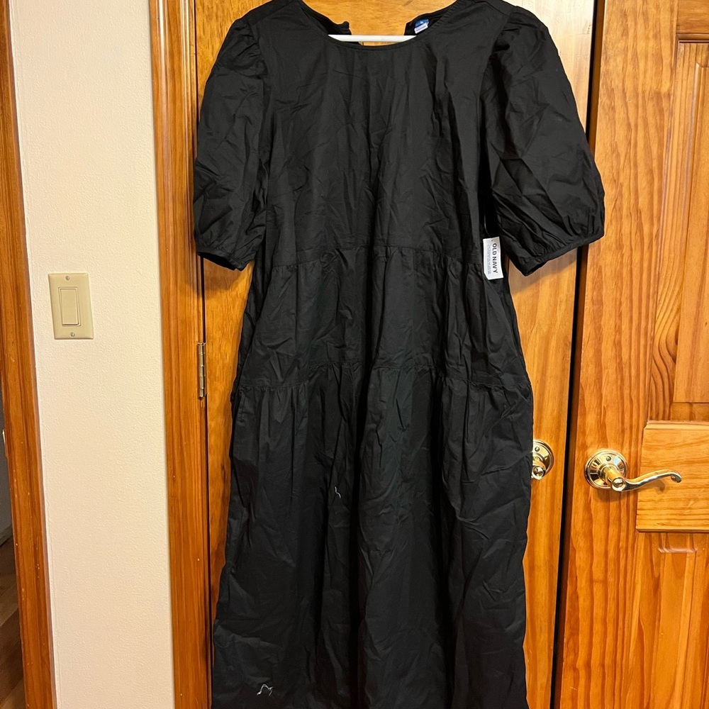 Mid length black dress